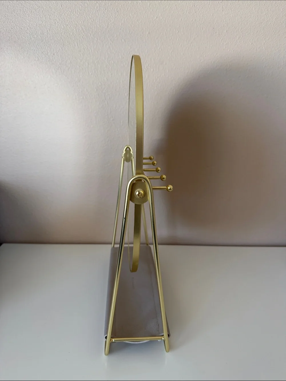 Container Store Stacker Gold Trim Table Mirror